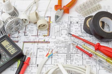 Electrical tools and wire for renovation work